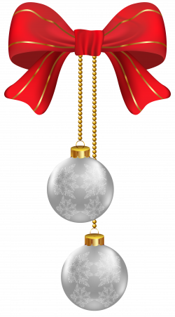 Hanging Christmas Silver Ornaments PNG Clipart Image | Gallery ...
