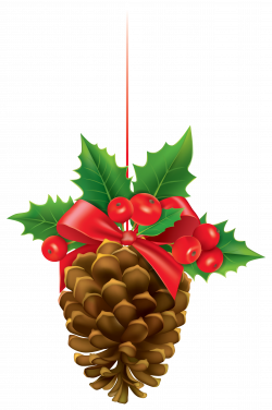 Christmas Pinecone with Mistletoe PNG Clipart Image | Gallery ...