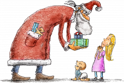 Clipart - Santa Giving Children Presents