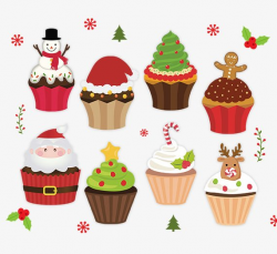 Christmas Cupcakes Clipart, 15 Christmas Stickers, Christmas ...