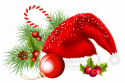 Transparent Christmas Santa Hat and Ornaments Decoration PNG Clipart ...