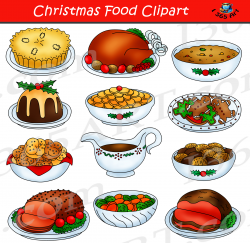 Christmas Food Clipart Graphic Set