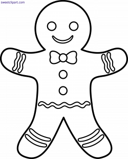 Gingerbread Man Outline Clipart - Sweet Clip Art