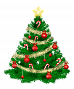 Christmas Tree with Christmas Ornaments and Star PNG Clipart - Best ...