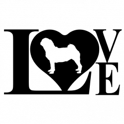 Dog Love Pug Decal Sticker | Silhouette | Pinterest | Dog, Cricut ...