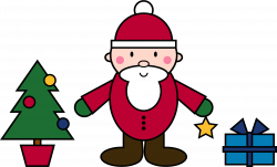 Clipart - Simple Santa Claus Christmas Scene