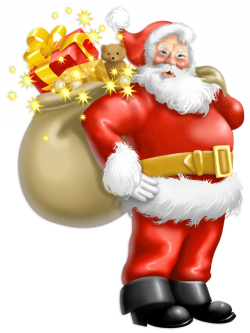 Transparent Santa Claus with Gifts PNG Clipart | Santa claus ...
