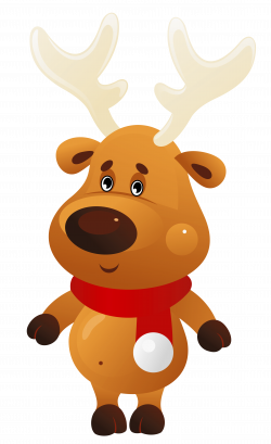 Cute Christmas Reindeer with Red Scarf PNG Clipart | Gallery ...