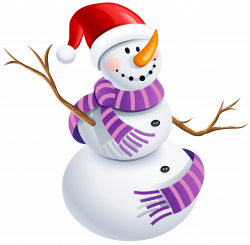 Snowman with Purple Scarf PNG Picture | Gallery Yopriceville - High ...