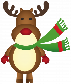 Christmas Rudolph with Scarf PNG Clipart Image | Gallery ...