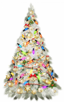 Transparent Christmas Silver Deco Tree Clipart | Клипарты Новогодние ...
