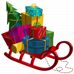 Christmas Sleigh with Gifts PNG Clip-Art Image | Gallery ...