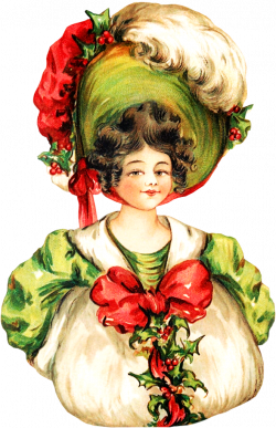 Victorian Christmas Woman Clipart