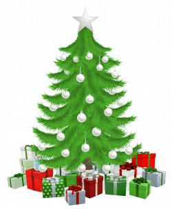 Transparent Christmas Tree with Presents Clipart Picture | Клипарты ...
