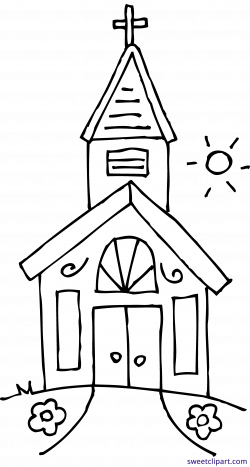 Church 2 Coloring Page Clipart - Sweet Clip Art
