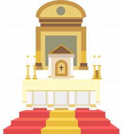 Altar in the Catholic Church Illustration - Church prayer station ...