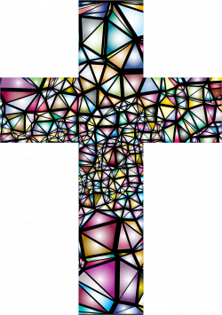 Clipart - Low Poly Stained Glass Cross 2