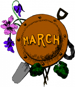Clipart - Illustrated months (March, colour)