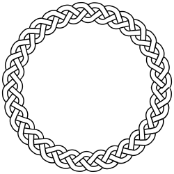 OnlineLabels Clip Art - 3-Plait Border Circle