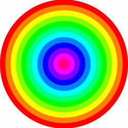 Clipart - 12 color rainbow circles