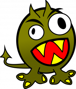OnlineLabels Clip Art - Small Funny Angry Monster