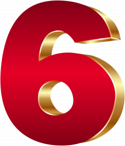 3D Number Six Red Gold PNG Clip Art Image | Gallery Yopriceville ...