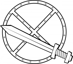 Jonadab Round Sword And Shield clip art Free vector in Open ...