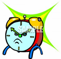 An Angry Alarm Clock - Royalty Free Clipart Picture