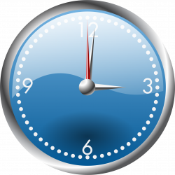 Clipart - A blue and chrome clock