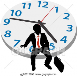 Vector Art - Business man wait appointment time clock. EPS ...