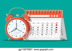 EPS Vector - Paper spiral wall calendar and clocks. Stock ...