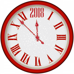 2018 New Year Red Clock Tree PNG Clip Art | ANIVERSARI | Pinterest ...