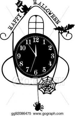 Vector Art - Abstract clock for happy halloween. Clipart ...