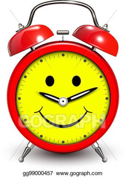 EPS Vector - Alarm clock happy and smiling. Stock Clipart ...