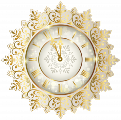 Gold New Year Clock PNG Clipart Image | Gallery Yopriceville - High ...
