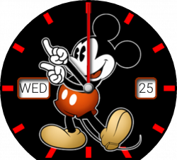 Mickey Dark with Numbers (320x320) for Gear Live - FaceRepo