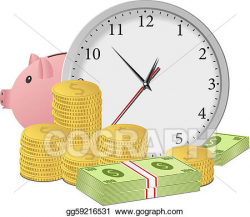 Vector Art - Time is money concept. Clipart Drawing ...
