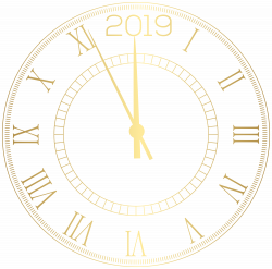 2019 Decorative New Year Clock Clip Art | Gallery ...
