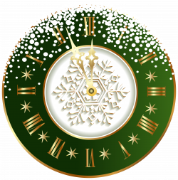 Green New Year Clock PNG Clipart Image | Gallery Yopriceville ...