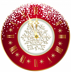 Red New Year Clock PNG Clipart Image | Gallery Yopriceville - High ...