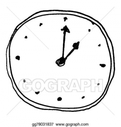 Vector Clipart - Sketch drawing of a clock. Vector ...