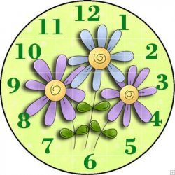 Green Spring Flower Clock Face [CA-CF-001] - $0.38 : Clipart ...