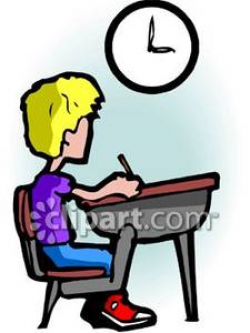 Clipart Picture of Student Watching the Clock