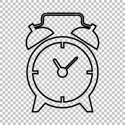Alarm Clock Line Vector Icon On Transparent Background ...