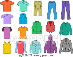 Vector Art - Man clothes colored collection. EPS clipart ...