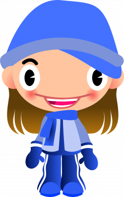 Clipart - Talking Girl in Warm Sports Clothes
