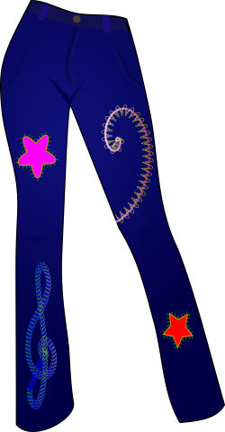 Clipart - Jeans with patterns