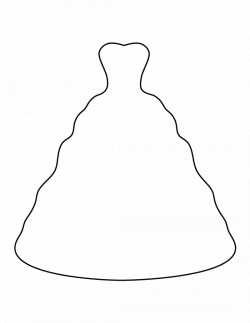 Wedding dress pattern. Use the printable outline for crafts ...