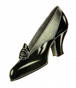 Antique Images: Vintage Women's Fashion: Black Pump Shoe with Buckle ...