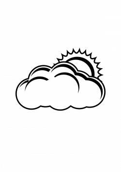 Sun And Clouds PNG Black And White Transparent Sun And Clouds Black ...